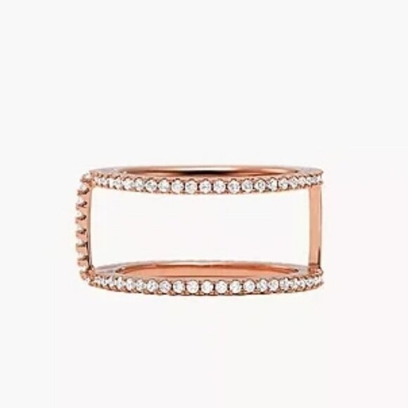 MICHAEL KORS Rose Gold Pave Crystal Nesting Ring - Picture 3 of 4